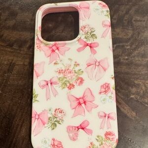 Posie pink bow iPhone 15 pro case
